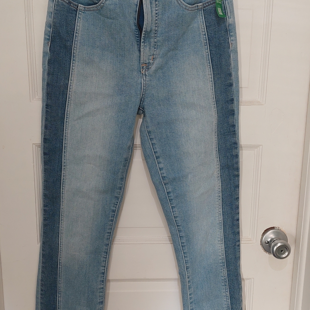 GAP Two-Tone Blue Straight Leg Jeans